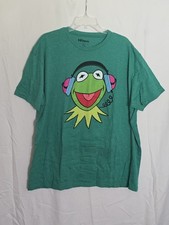Kermit The Frog Muppets T-shirt 2XL Green Headphones Jim Hensen Retro picture