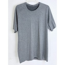 Lululemon Gray Striped Metal Vent Tech Mens Short Sleeve Shirt Large Estimate picture