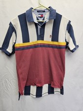 Vintage 90s Tommy Hilfiger Polo Shirt Striped Y2K Multicolor Mens Large 121.51 picture
