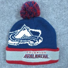 Colorado Avalanche Hat Cap Beanie Mens Blue Red NHL Hockey Winter Pom Knit Hat picture