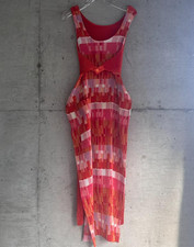 ISSEY MIYAKE im product 2Way Pleated Apron Long Dress Orange Near MINT RARE picture