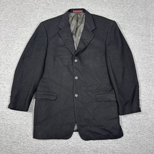 Nordstrom Loro Piana Blazer Mens 42L Tag Black 100% Worsted Camel Hair Jacket picture