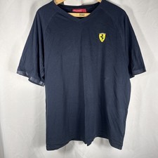 Vintage FERRARI Scuderia Mens Lg Black T-Shirt Shield Logo Official Licensed Y2K picture