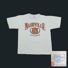 Vintage 90s Premier Sportswear Nashville Graphic T-Shirt Mens Large Striped picture