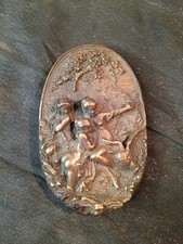 Vintage Leda and the Swan Mythology Mythical Greek Myth Bergamot Solid Brass picture