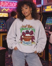 Vtg 1987 Applause California Raisins Raglan Hot Tub USA 80s Gray XL Sweatshirt picture