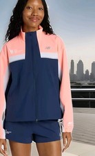 New Balance Official Womens NYC Marathon 2025 Jacket Navy Pink Reflective Sz SM picture