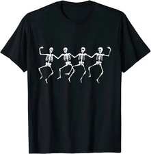 Spooky Dancing Skeletons Classic White Halloween Long Sleeves picture