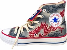 Rare YOKANG × Converse All Star Dragon Hand-Dyed Okinawa Japan High Tops US 6 picture