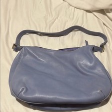Gianni Versace vintage Elegant periwinkle Blue Leather Shoulder Bag nwot picture