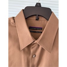 Geoffrey Beene Men's Tan Button-Front Casual Shirt 17.5   34/35 picture