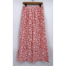 Roller Rabbit Pants Womens Small Orange Striped Seashell Wide Leg Beachy Lounge picture