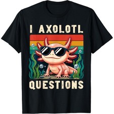 I Axolotl Questions Adults Youth Kids Retro Axolotl T-Shirt picture