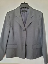 NEW 16P Le Suit Women's Gray 3 Button Pinstriped Suit Separate Jacket Blazer picture