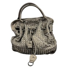 Vintage Authentic Bottega Veneta Intrecciato Brown Leather Magnetic Shoulder Bag picture