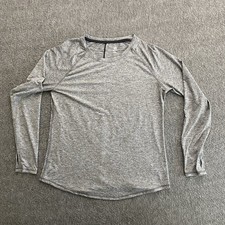 Champion C9 Women's Long Sleeve Active Shirt Large Gray Lightweight Running Gym picture
