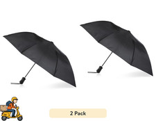 ( 2 PACK ) Totes - Black - Auto Open Umbrella With NeverWet - Recycled Fabric picture