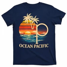 Ocean Pacific OP Surf Shirt, Vintage 80s Surf Tee, Retro Logo Graphic picture