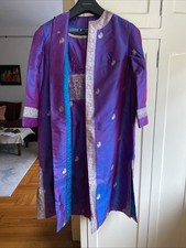 VTG Silk Sari Dress w Jacket Indian Handmade New Old Stock Harilela’s Custom  picture