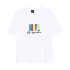 PS Paul Smith Short Sleeve Graphic Tee Men's Medium White Crew Neck Pullover picture