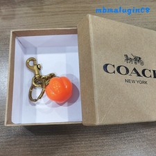 Coach Women Orange Pumpkin Bag Charm Keychain Purse Bag Decoration picture
