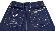 Vintage rare 1980s / 90s Chippendales pocket graphic denim jeans 27