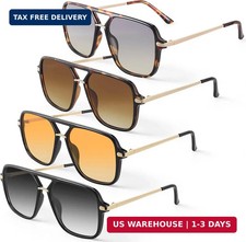 JATEBI 4 Packs Retro Sunglasses for Women Men, Vintage Oversized Square Sunglass picture