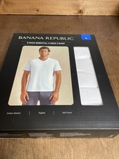 Banana Republic Men's 3-Pack Essential V-Neck T-Shirts White Size L picture
