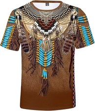 Native American Short Sleeve T-shirt, Native Indians T-Shirt for Men Woman picture