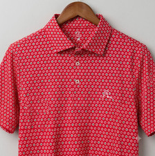Rhoback The Ohio State Helmet Decal Men Golf Polo Shirt Roar Red Size XL picture