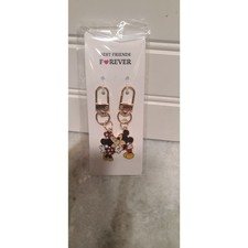 Disney BFF Mickey and Minnie Enamel Zipper Pulls Gold Hardware picture
