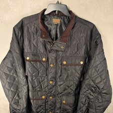 Boulder Creek KingSize Men’s Big & Tall Quilted Jacket Black Barn Coat Flap Pock picture