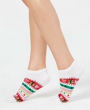 Womens Holiday Novelty Socks Striped Low Cut 1 Pair CHARTER CLUB - NWT picture