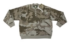 NEW VTG Cabela's Camouflage Wool Heavyweight Lined Windshear Henley Sweater Camo picture