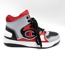 Champion Rezone Drill High Top Mens Size 8 Lace Up Athletic Sneakers Red Gray picture