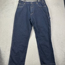 VINTAGE Phat Farmers Jeans Carpenter Mens 38X34 Blue Y2K Baggy Wide Leg Workwear picture