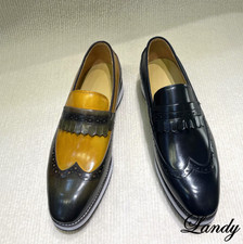 Mens Handmade Real Leather Tassels Slip on Formal Wing Tip Casual Business Shoes picture