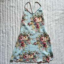 Vintage Victoria's Secret Gold Label Light Blue Floral Slip Dress picture