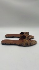 Women’s Saint Laurent Paris Bianca Knotted Slides in brown floral suede Size 39 picture