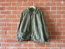 RARE Vintage French HBT Work Chore Jacket Military Workwear Round Collar Size M picture