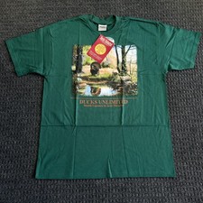 Vintage Ducks Unlimited T Shirt XL Green NEW Turkey Double Exposure Thrasher picture