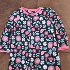 Simple Joys by Carter's Girls 9-12M Black Floral Bird Footed Fleece Zip Sleeper picture