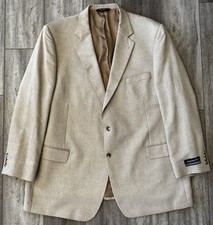 NEW Jos A Bank Sport Coat Portly Signature 52 Long Herringbone Silk / Camel Hair picture
