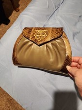 New Brown Leather Snakeskin Shoulder bag Pantara picture