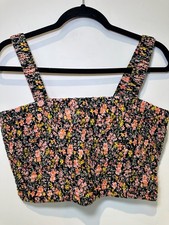 American Eagle Floral Smocked Crop Tank Top picture