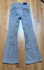 Bershka Womens Size 4 High Waist Flare Jeans Taupe Light Brown Bell Bottoms 36 picture