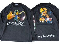 Gorillaz Vintage T Shirt Size XL Feel Good Inc 90s Style Black Faded Reprint picture