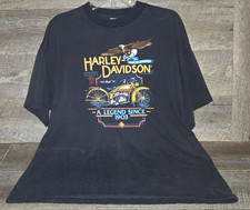 Vintage 1987 Harley Davidson T-Shirt XXL York PA Factory Tour Holoubek USA Black picture