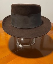 Vintage 1940s 1950s Wormser Supreme Quality Fedora Hat Long Oval Size 7 / 22.25