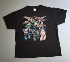 Vintage Justice League DC Comics Super Heroes Black Shirt Adult Extra Large XL picture